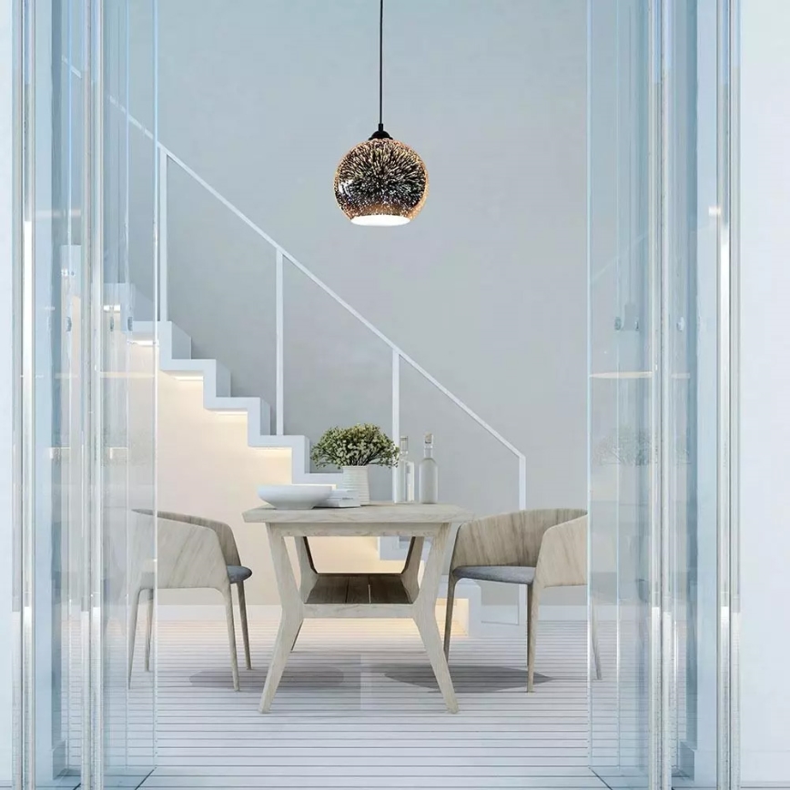 Ljuskrona med snöre 3D 1xE27/60W/230V