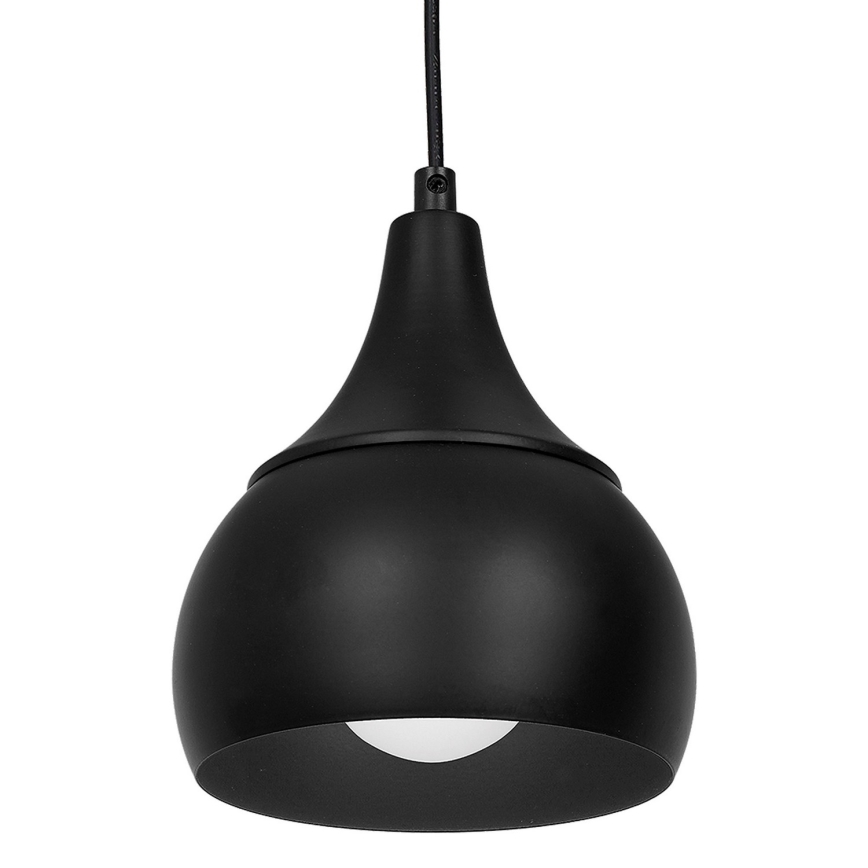 Ljuskrona med snöre AKTAN 5xE27/60W/230V svart rund
