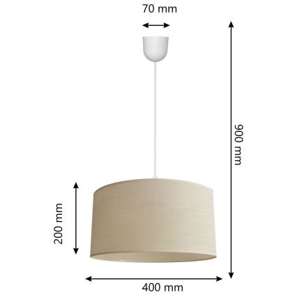 Ljuskrona med snöre ALBA 1xE27/15W/230V d.40 cm beige