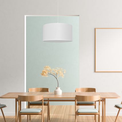 Ljuskrona med snöre ALBA 1xE27/15W/230V d.40 cm vit