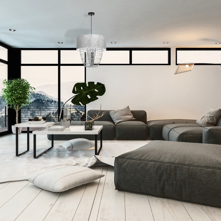 Ljuskrona med snöre ALMERIA 1xE27/60W/230V