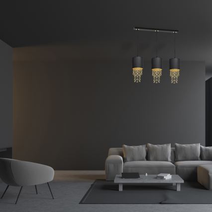 Ljuskrona med snöre ALMERIA 3xE27/60W/230V