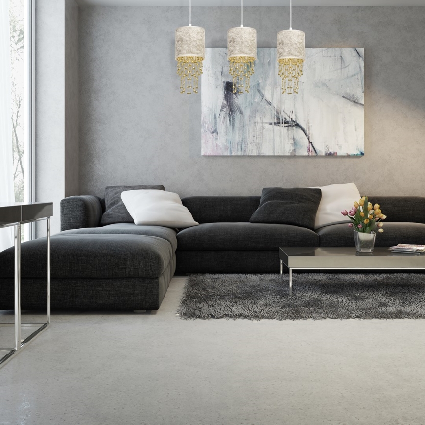 Ljuskrona med snöre ALMERIA 3xE27/60W/230V