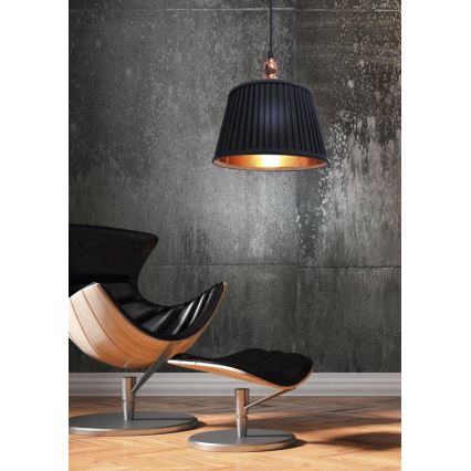 Ljuskrona med snöre AMORE 1xE27/60W/230V svart