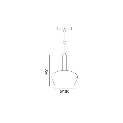 Ljuskrona med snöre CASA 1xGU10/25W/230V