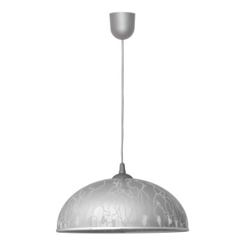 Ljuskrona med snöre CIRCLE 1xE27/15W/230V grå