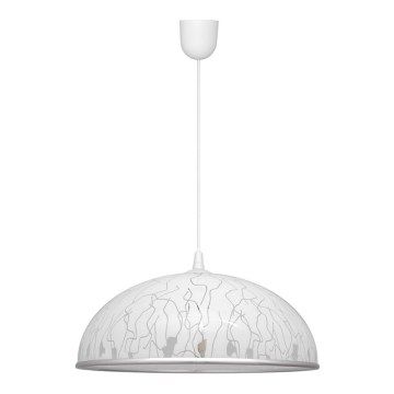 Ljuskrona med snöre CIRCLE 1xE27/15W/230V vit