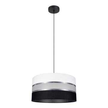 Ljuskrona med snöre CORAL 1xE27/60W/230V svart och vit