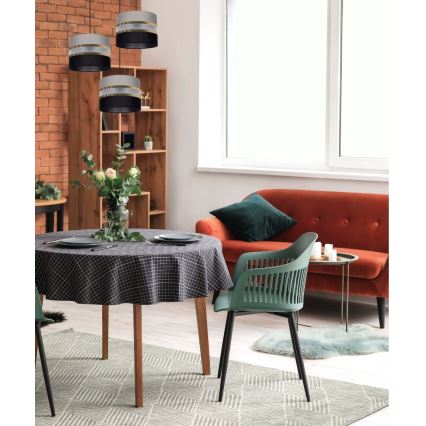 Ljuskrona med snöre CORAL 3xE27/60W/230V svart/grå