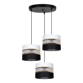 Ljuskrona med snöre CORAL 3xE27/60W/230V svart/vit