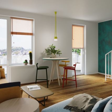 Ljuskrona med snöre DIEGO 1xE27/60W/230V gul