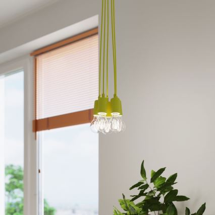 Ljuskrona med snöre DIEGO 1xE27/60W/230V gul