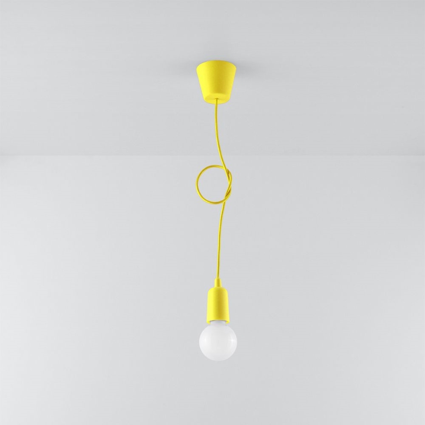 Ljuskrona med snöre DIEGO 1xE27/60W/230V gul