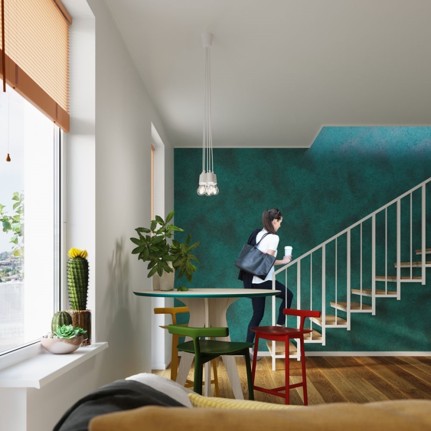 Ljuskrona med snöre DIEGO 3xE27/60W/230V