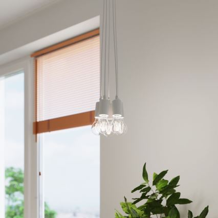 Ljuskrona med snöre DIEGO 3xE27/60W/230V