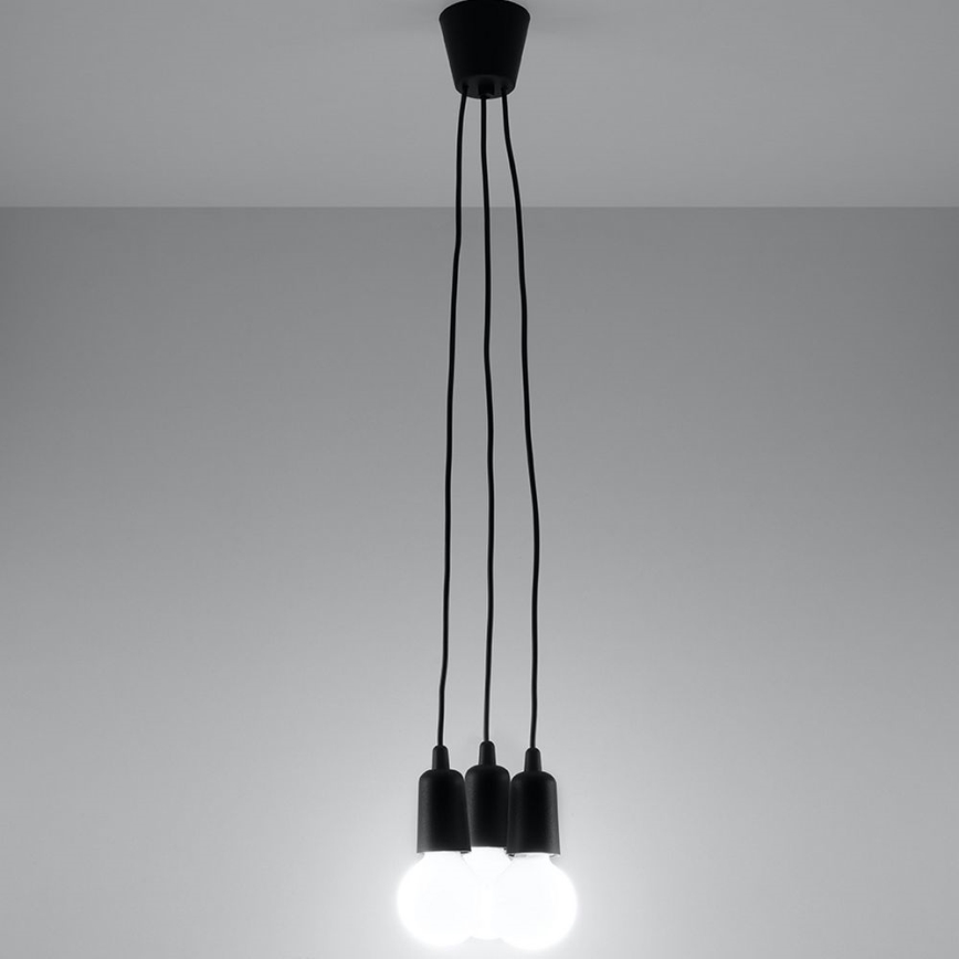 Ljuskrona med snöre DIEGO 3xE27/60W/230V