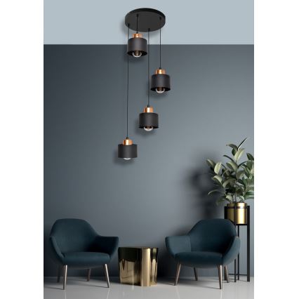 Ljuskrona med snöre EDISON 4xE27/15W/230V