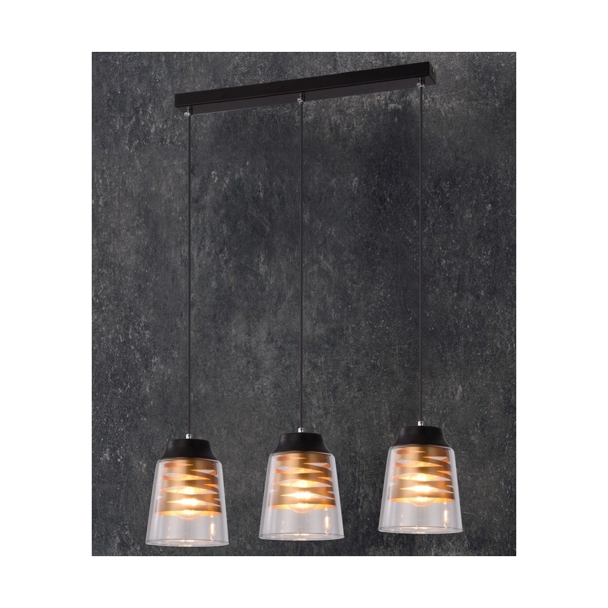 Ljuskrona med snöre FRESNO 3xE27/60W/230V