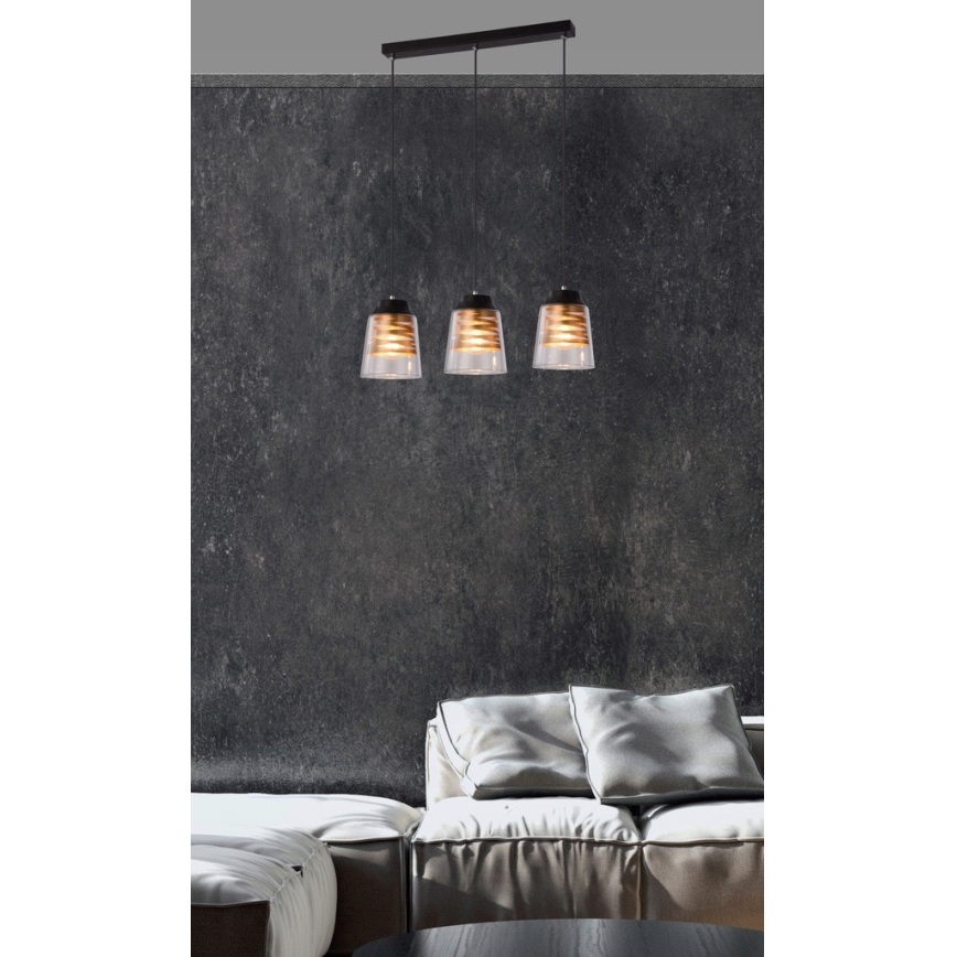 Ljuskrona med snöre FRESNO 3xE27/60W/230V