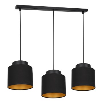 Ljuskrona med snöre FRODI 3xE27/60W/230V svart