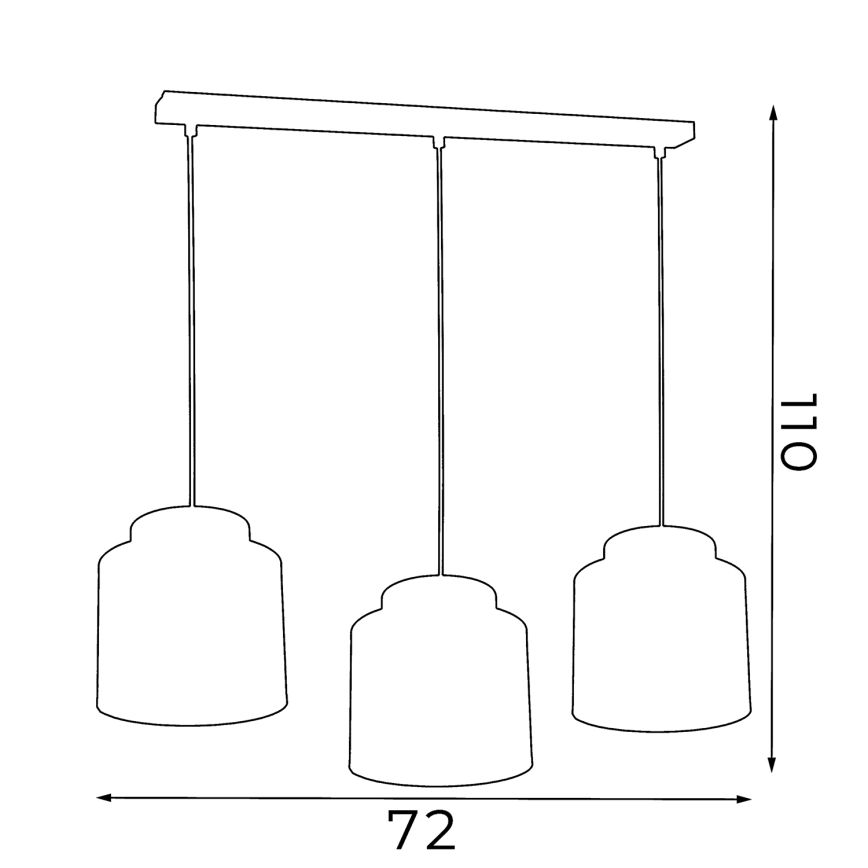 Ljuskrona med snöre FRODI 3xE27/60W/230V svart