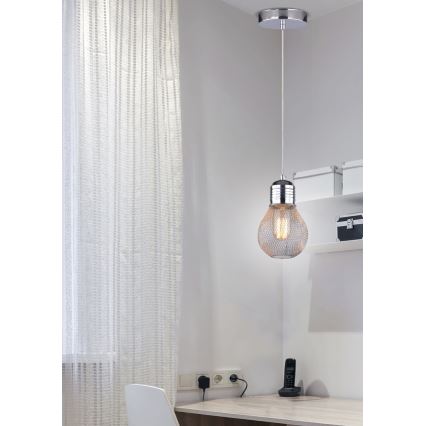 Ljuskrona med snöre GLIVA 1xE27/60W/230V