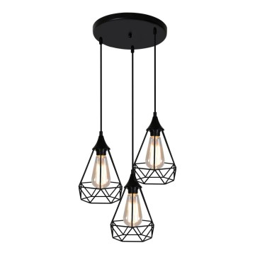 Ljuskrona med snöre GRAF 3xE27/60W/230V