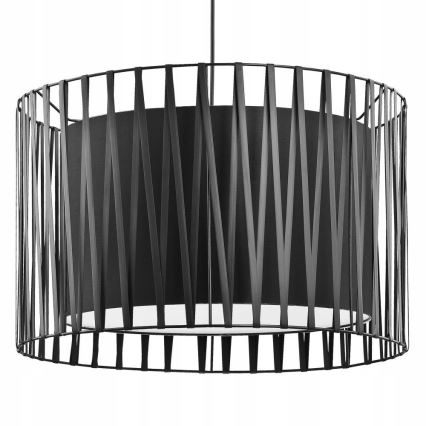 Ljuskrona med snöre HARMONY Svart 3xE27/60W/230V