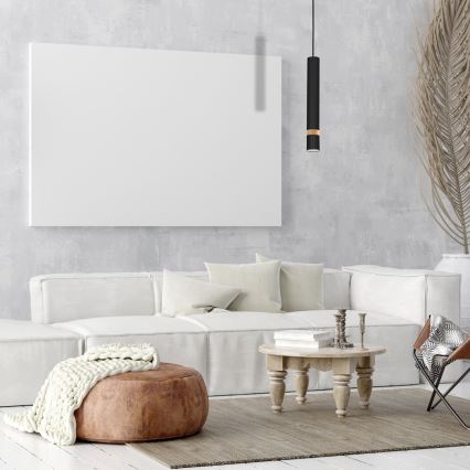 Ljuskrona med snöre JOKER Svart trä 1xGU10/8W/230V