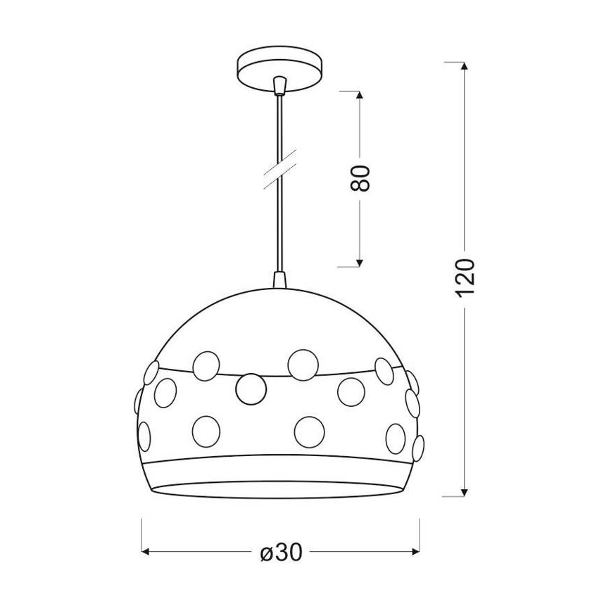 Ljuskrona med snöre JOLINA 1xE27/40W/230V