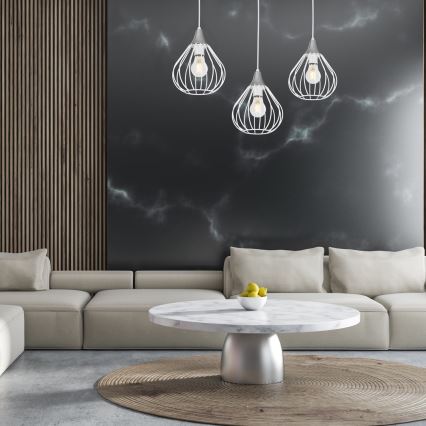 Ljuskrona med snöre KANE 3xE27/60W/230V