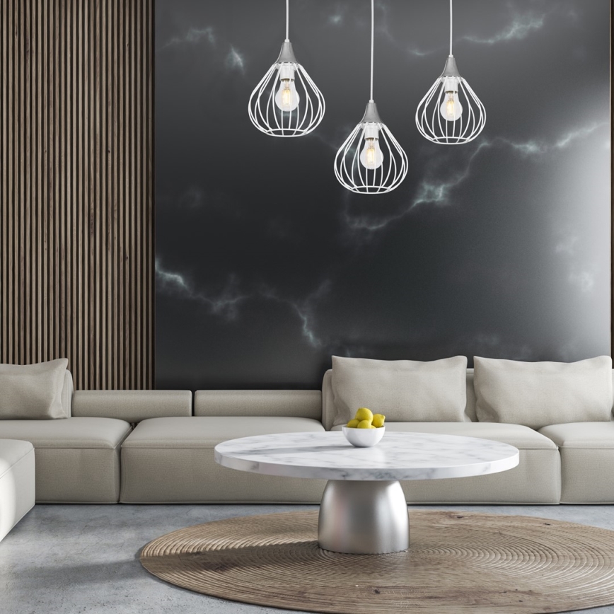 Ljuskrona med snöre KANE 3xE27/60W/230V