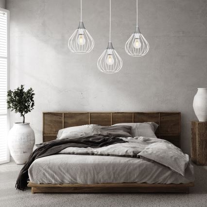 Ljuskrona med snöre KANE 3xE27/60W/230V