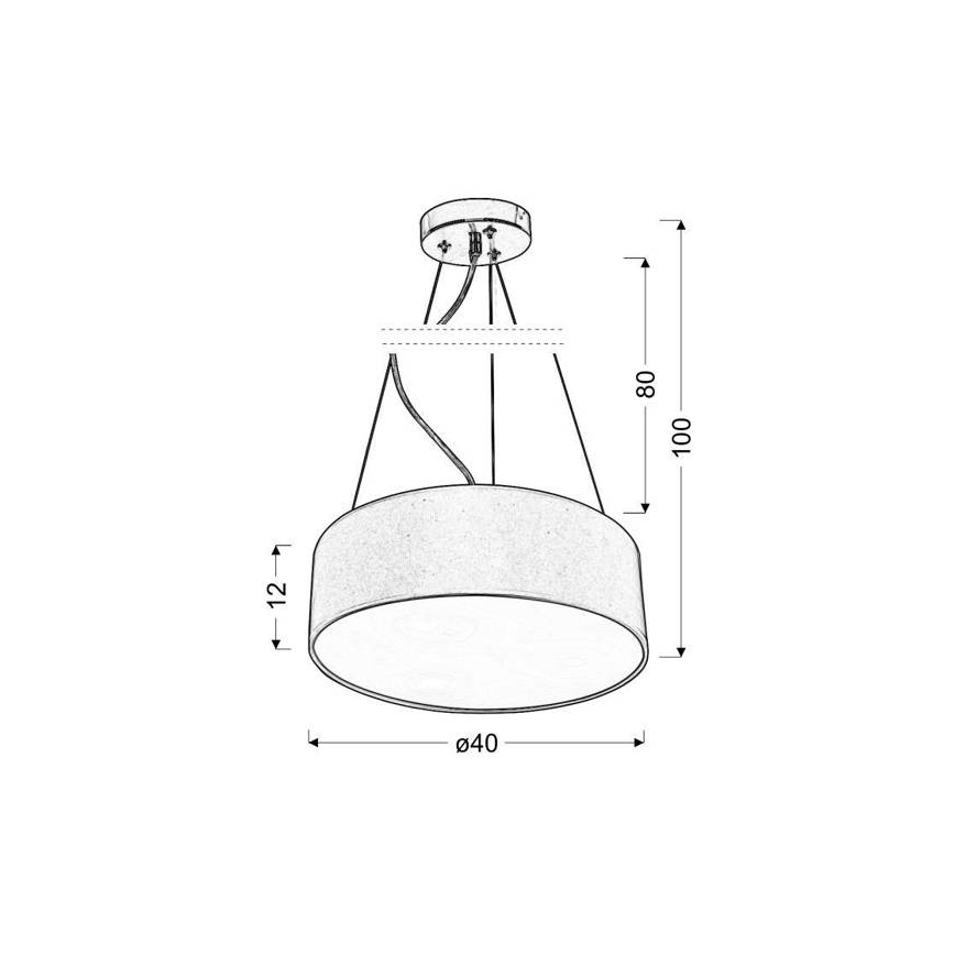 Ljuskrona med snöre KIOTO 3xE27/40W/230V