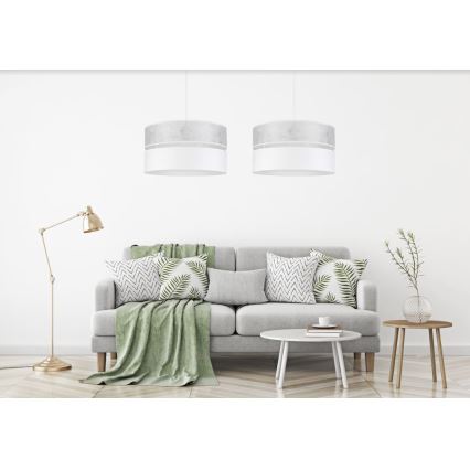 Ljuskrona med snöre LIMA 1xE27/60W/230V vit