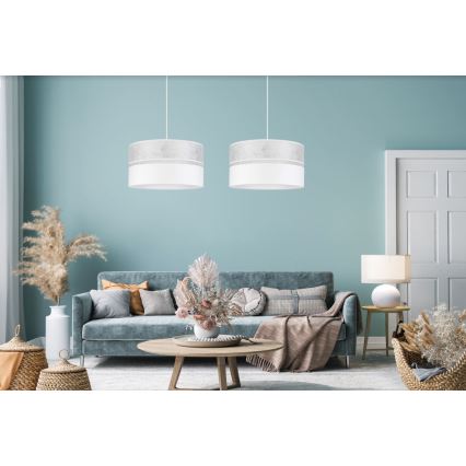 Ljuskrona med snöre LIMA 1xE27/60W/230V vit