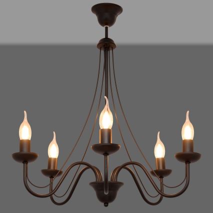 Ljuskrona med snöre MALBO II 5xE14/10W/230V