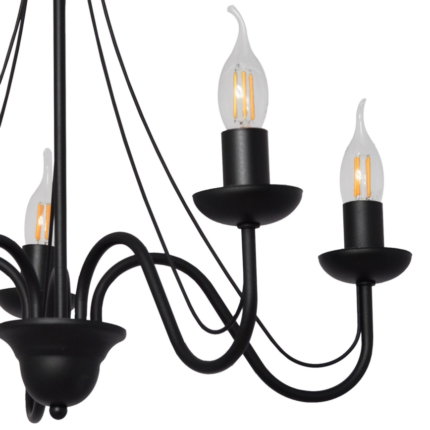 Ljuskrona med snöre MALBO II 5xE14/10W/230V