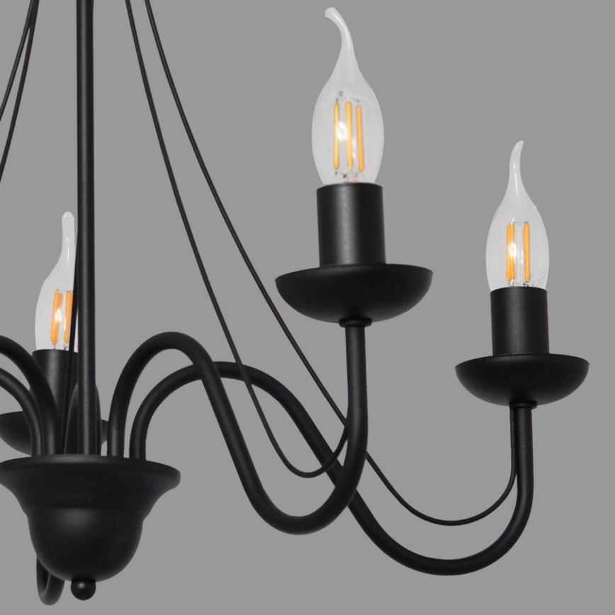 Ljuskrona med snöre MALBO II 5xE14/10W/230V