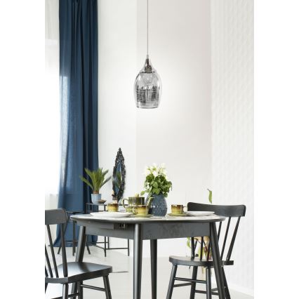 Ljuskrona med snöre MARINA 1xE27/60W/230V krom