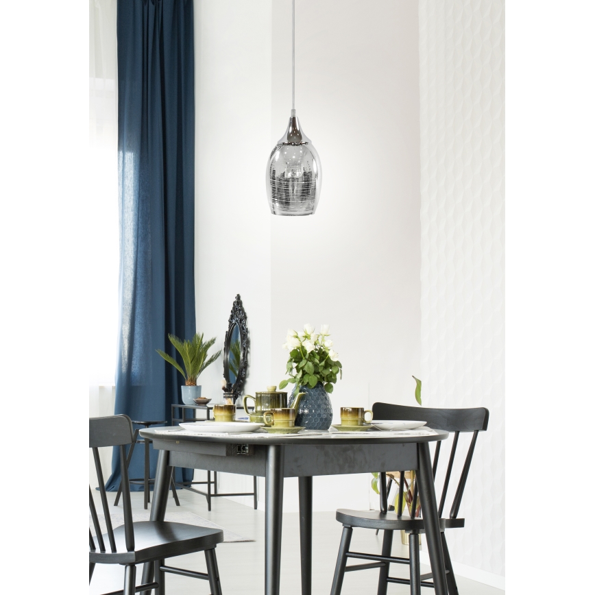 Ljuskrona med snöre MARINA 1xE27/60W/230V krom