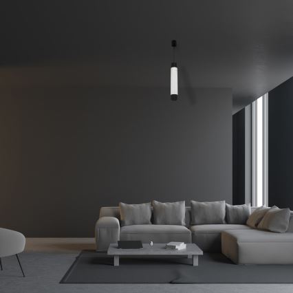 Ljuskrona med snöre marmor Vit/Svart 1xGU10/8W/230V