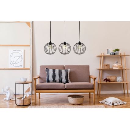 Ljuskrona med snöre MATT 3xE27/60W/230V