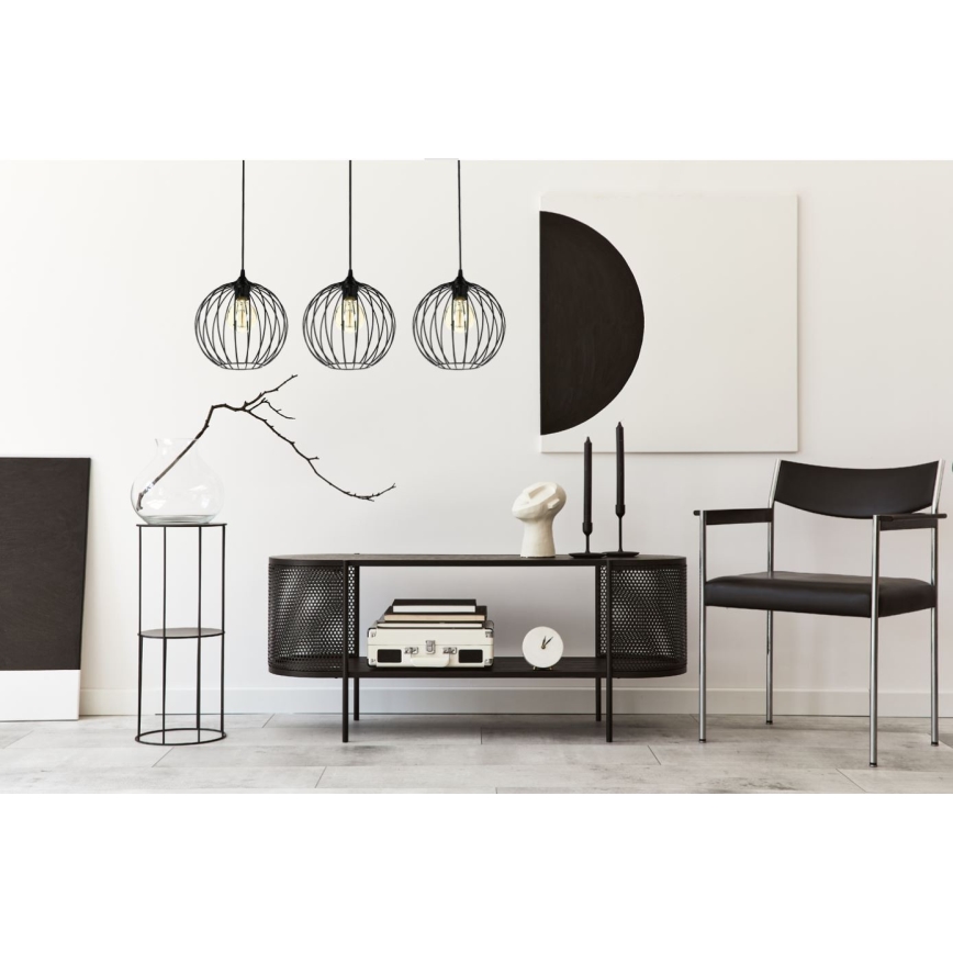 Ljuskrona med snöre MATT 3xE27/60W/230V