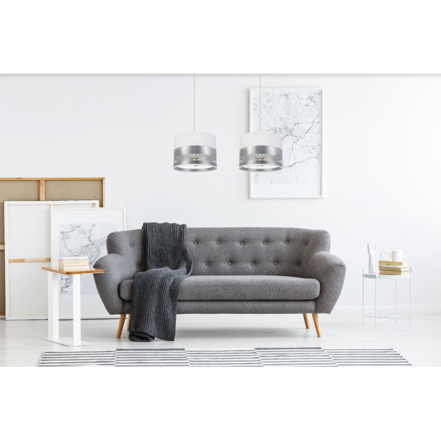 Ljuskrona med snöre MILO 2xE27/60W/230V silver