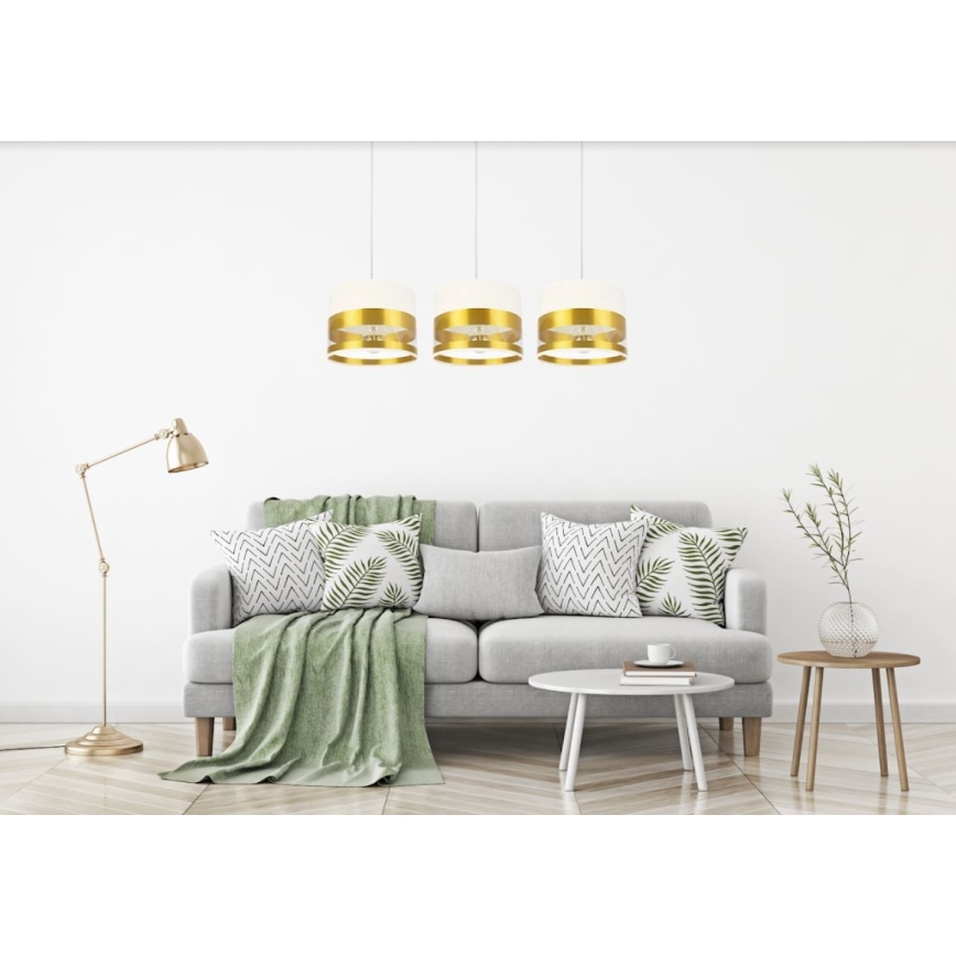 Ljuskrona med snöre MILO 3xE27/60W/230V guld