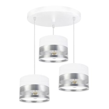 Ljuskrona med snöre MILO 3xE27/60W/230V silver