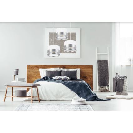 Ljuskrona med snöre MILO 3xE27/60W/230V silver