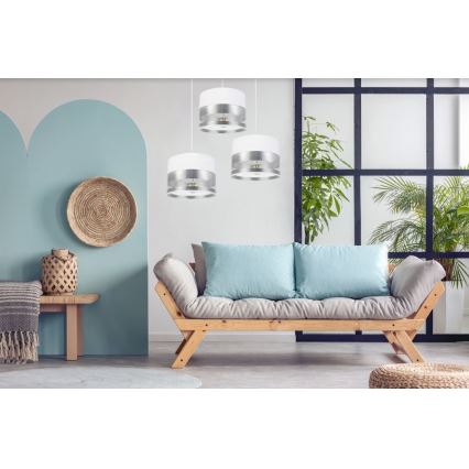 Ljuskrona med snöre MILO 3xE27/60W/230V silver