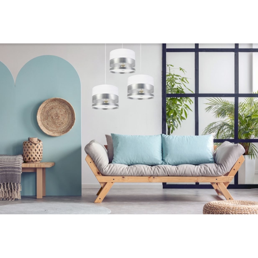 Ljuskrona med snöre MILO 3xE27/60W/230V silver